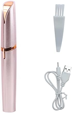 USB Rechargeable Portable Electric Eyebrow Trimmer Pen for Women, Painless Precision Eyebrow Shaver Razor Tool for Face, Fingers, Legs, Mouth (White)