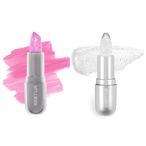 Winky Lux Glimmer Balm, pH Lip Balm, Color Changing Lipstick & Tinted Lip Balm, Hydrate & Plump with Buildable Pink Finish, Pink Opal