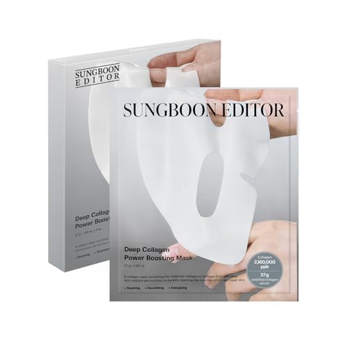 SUNGBOON EDITOR Deep Collagen Niacin-Vita C Overnight Mask 37gx4ea | Real Collagen 2,160,000PPB with Niacinamide & Vitamin C | Hydrating Face Mask for Glass Skin | Korean Skincare Routine