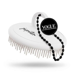 Jupiter Scalp Exfoliator - Scalp Massager Tool for Wet & Dry Hair - Ergonomic Detangler Brush - Dandruff Comb & Scrub to Remove Dandruff & Buildup and Support Circulation - White