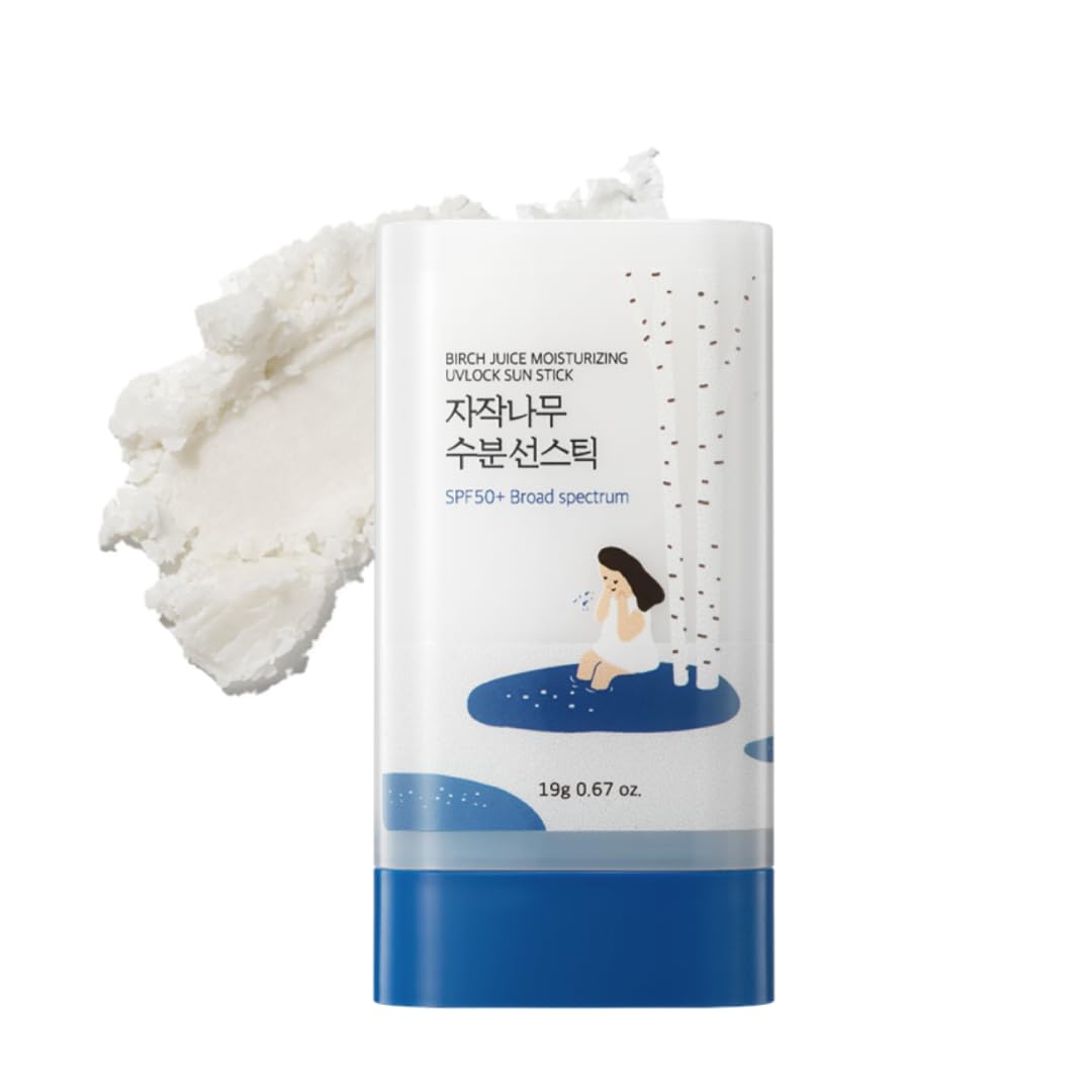 ROUND LAB Birch Juice Moisturizing UVLock Sun Stick 19g, 0.67oz. | Korean sunscreen, No White Cast, Strong UV Protection, portable sunscreen, Non-Toxic sunstick, Perfect for Outdoor activities