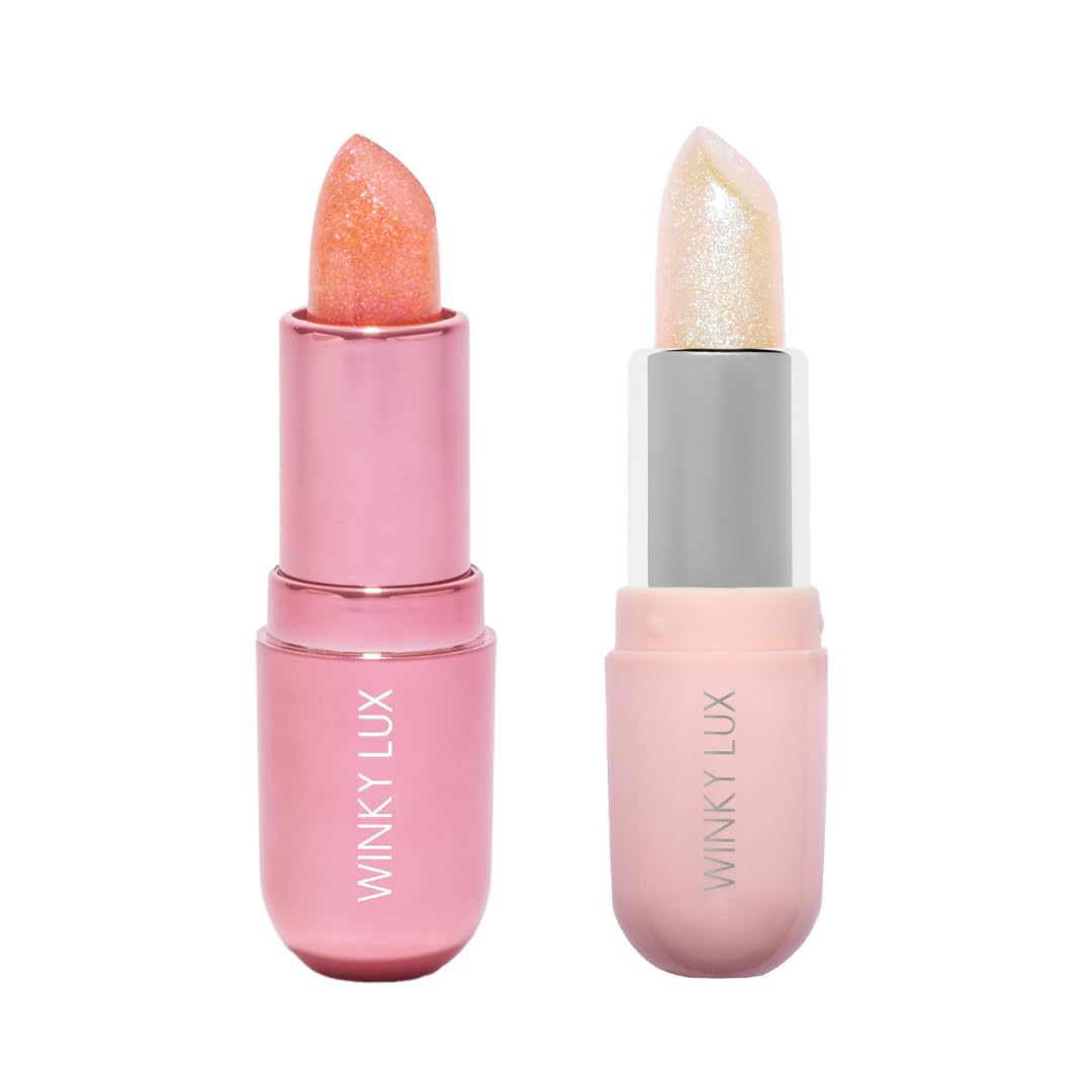 Winky Lux Glimmer Balm, pH Lip Balm, Color Changing Lipstick & Tinted Lip Balm, Hydrate & Plump with Buildable Pink Finish, Pink Opal