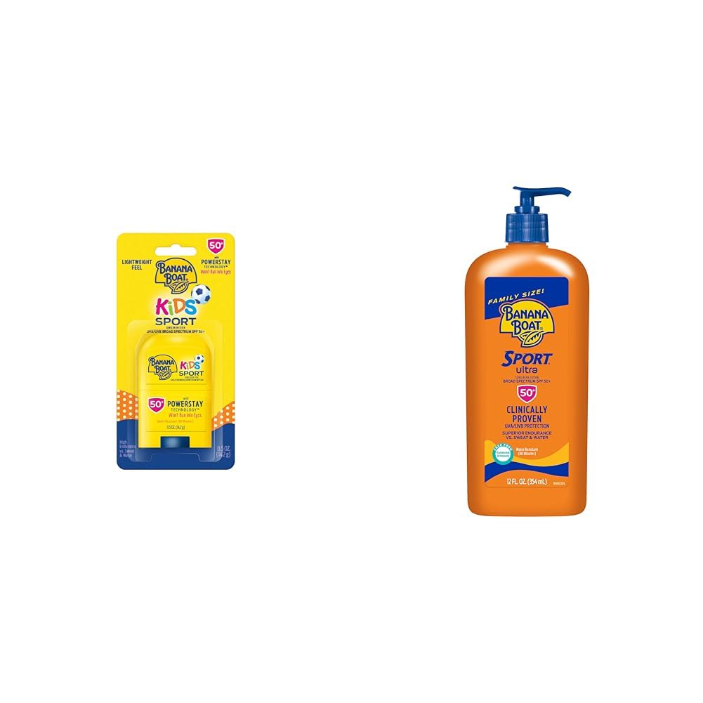 Banana Boat Sport Kids Sunscreen Stick SPF 50, 0.5oz | Travel Size Sunscreen for Kids, Childrens Sunblock SPF 50, Oxybenzone-Free, 0.5oz
