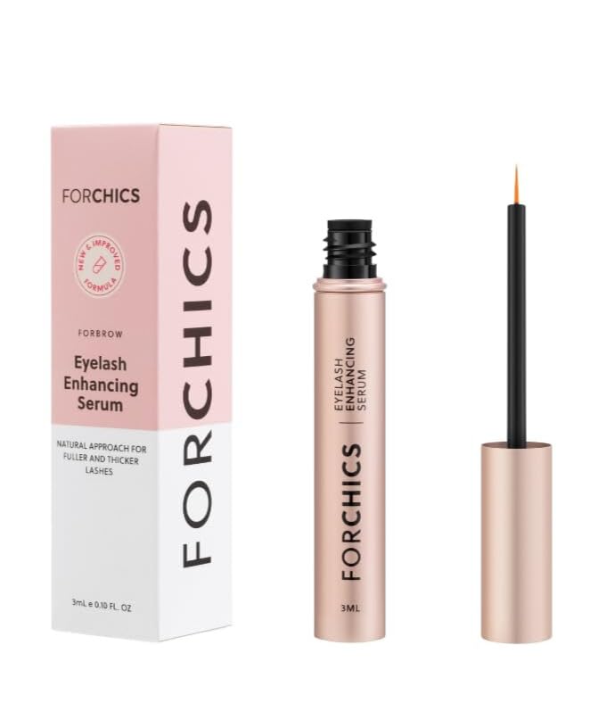 Lash & Brow Growth Serum - Hormone-Free Enhancer for Thicker, Longer Lashes & Brows in 2 Weeks - Organic, Vegan & Gentle 0.10 fl. oz / 3ml