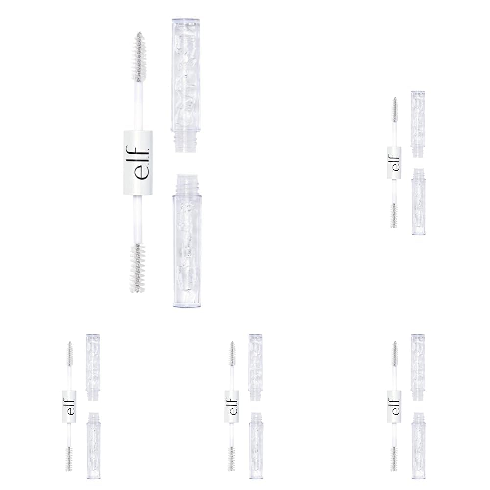 e.l.f. Clear Brow & Lash Mascara, Dual-Sided Brushable Clear Gel For Groomed Brows & Eyelashes, Long-Wear Conditioning Formula, Vegan & Cruelty-Free