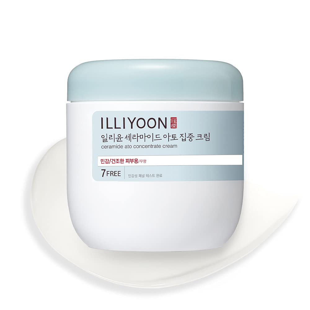 Illiyoon Ceramide Ato Concentrate Cream | Moisturizer for Dry & Sensitive Skin, 100hr Lasting Hydration, For Face & Body, Gentle for Infants, Moisture Barrier Repair, Vegan Certified, 6.76 fl.oz.