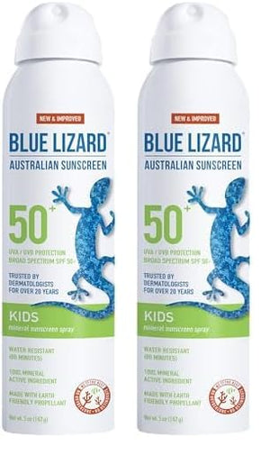 Blue Lizard Kids Mineral Sunscreen Spray SPF 50+, Brand, Broad-Spectrum UVA/UVB Protection, Water-Resistant, Zinc Oxide Formula, 5 fl oz