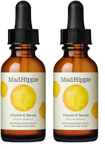 Mad Hippie Vitamin C Serum – Brightening Serum with Hyaluronic Acid, Ferulic Acid, Vitamin E, 1.02 Oz