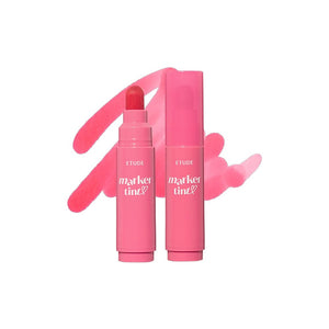 ETUDE Dear Darling Marker Tint #1 Raspberry Pop (5g) | Hydrating & Long Lasting Lip Stain | High Pigmented Lip Maker with Easy Drawing Tip | Korean Daily Lip Tint, Korean Makeup, Kbeauty
