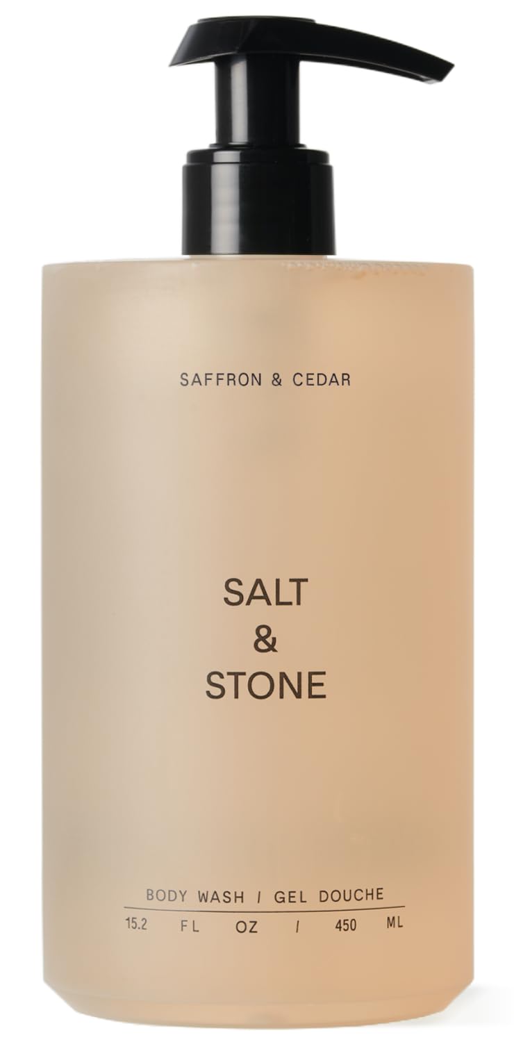Salt & Stone Body Wash for Women & Men | Black Rose & Oud | Hydrating Gel Cleanser | Clean & Soften Skin | Made with Niacinamide & Hyaluronic Acid | Free From Parabens, Sulfates & Pthalates 15.2 fl oz