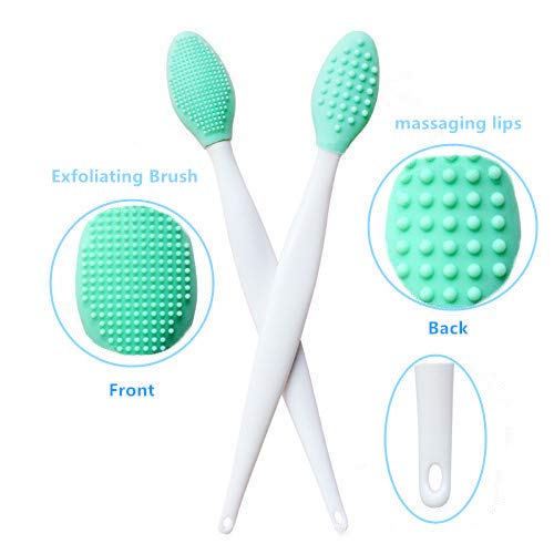 3 Pcs Lip Scrub Brush,Lip Scrubber Exfoliator,Silicone Lip Brush Tool Double-Sided Mini Exfoliating Brush For Men Women Lip Lightening For Dark Lips Exfoliator Scrub Brush