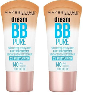 Maybelline Dream Pure Skin Clearing BB Cream, 8-in-1 Skin Perfecting Beauty Balm With 2% Salicylic Acid, Sheer Tint Coverage, Oil-Free, Light/Medium, 1 Count