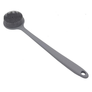 DNC Silicone Back Scrubber for Shower Bath Body Brush with Long Handle (Gray)
