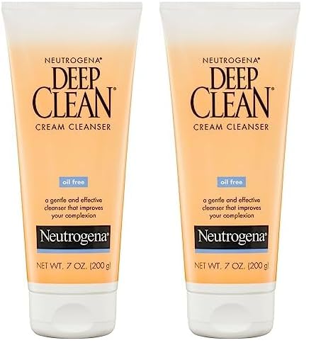 Neutrogena Deep Clean Daily Facial Cream Cleanser with Beta Hydroxy Acid to Remove Dirt, Oil & Makeup, Alcohol-Free, Oil-Free & Non-Comedogenic, 7 fl. oz