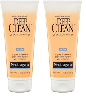 Neutrogena Deep Clean Daily Facial Cream Cleanser with Beta Hydroxy Acid to Remove Dirt, Oil & Makeup, Alcohol-Free, Oil-Free & Non-Comedogenic, 7 fl. oz