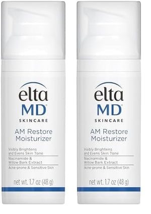 EltaMD AM Restore Face Moisturizer for Women and Men, Light Moisturizer Face Cream, Made with Niacinamide and Hyaluronic Acid, 1.7 oz Pump