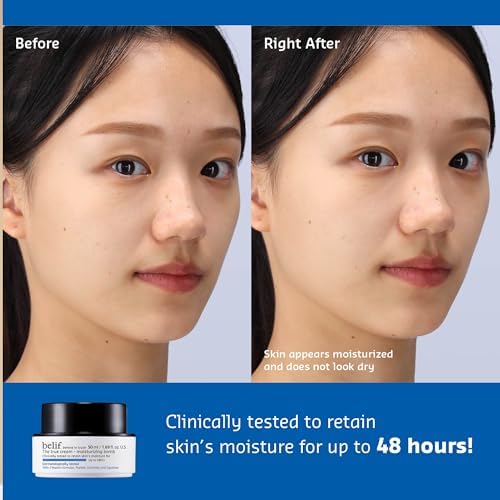 belif Moisturizing Bomb – Daily Ceramide Moisturizer with Peptide & Squalane, 48hr Hydration & Anti-Aging Cream, Milky & Lightweight, Restores Skin Barrier, Korean Skincare
