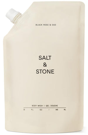 Salt & Stone Body Wash for Women & Men | Black Rose & Oud | Hydrating Gel Cleanser | Clean & Soften Skin | Made with Niacinamide & Hyaluronic Acid | Free From Parabens, Sulfates & Pthalates 15.2 fl oz