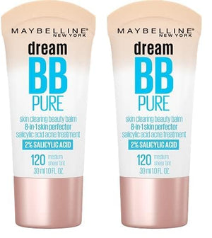 Maybelline Dream Pure Skin Clearing BB Cream, 8-in-1 Skin Perfecting Beauty Balm With 2% Salicylic Acid, Sheer Tint Coverage, Oil-Free, Light/Medium, 1 Count