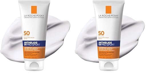 La Roche-Posay Anthelios UV Pro-Sport SPF 50 Sunscreen for Face & Body, Water & Sweat Resistant with Non-Drip Formula, Invisible Broad Spectrum Sunscreen Lotion, Lightweight & Breathable