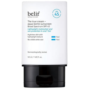 belif Aqua Bomb SPF 45 – Hydrating Niacinamide Sunscreen (1.69 fl. oz) | Lightweight Daily Broad Spectrum PA++++, No White Cast