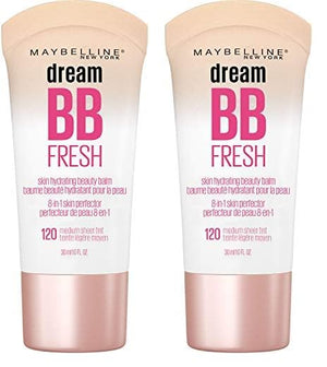 Maybelline Dream Fresh Skin Hydrating BB cream, 8-in-1 Skin Perfecting Beauty Balm with Broad Spectrum SPF 30, Sheer Tint Coverage, Oil-Free, Light/Medium, 1 Fl Oz