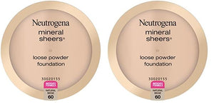 Neutrogena Mineral Sheers Lightweight Loose Powder Makeup Foundation with Vitamins A, C, & E, Sheer to Medium Buildable Coverage, Skin Tone Enhancer, Face Redness Reducer, Nude 40,.19 oz