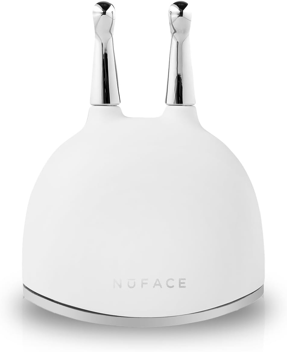 NuFACE TRINITY+ Microcurrent Facial Device Kit - FDA Cleared Face Sculpting & Neck Tightening Device to Contour Cheeks & Brows + Microcurrent Gel Activator & Silk Creme - Sandy Rose