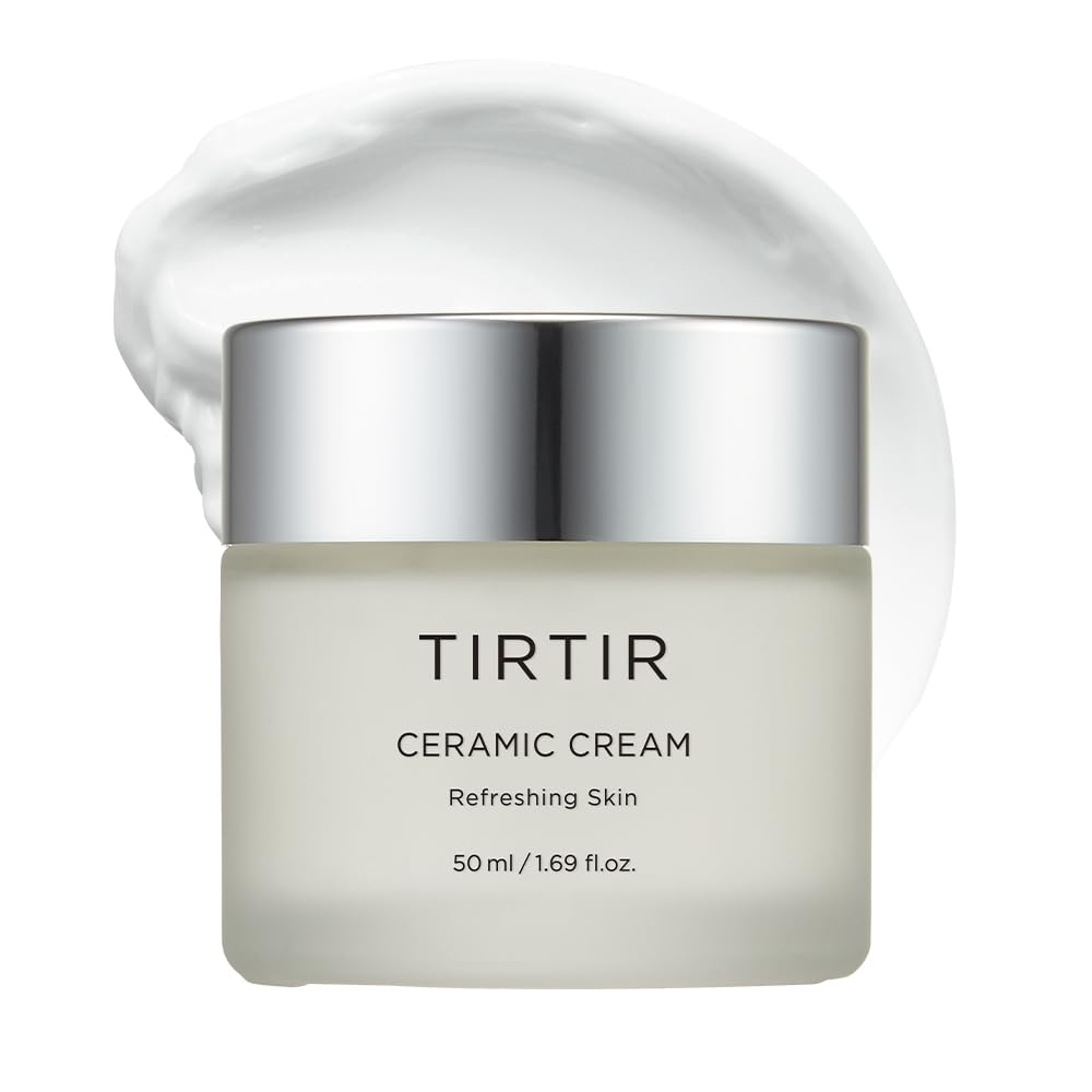 TIRTIR Ceramic Cream Light | Deep moisturizer for Glass Skin, Polyglutamic acid, Centella Asiatica Extract, Skin barrier, Lightweight, Mild, Nature derived ingredients, Dry skin, Korean skincare
