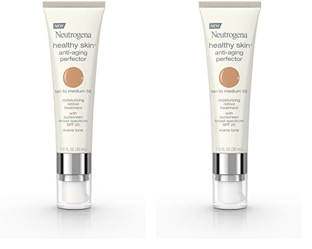 Neutrogena Retinol Treatment and Tinted Facial Moisturizer, Healthy Skin Anti-Aging Perfector with Broad Spectrum SPF 20 Sunscreen with Titanium Dioxide, 20 Fair to Light, 1 fl. oz
