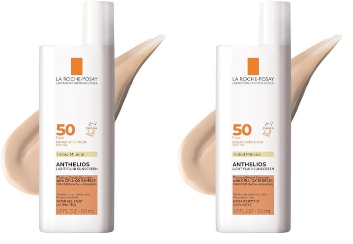 La Roche-Posay Anthelios Tinted Sunscreen SPF 40+, Broad Spectrum SPF + Antioxidants, Titanium Dioxide & Zinc Oxide Sunscreen, 4 Flexible Shades With No White Cast, Oil Free & Oxybenzone Free