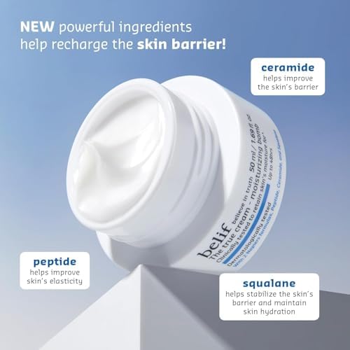 belif Moisturizing Bomb – Daily Ceramide Moisturizer with Peptide & Squalane, 48hr Hydration & Anti-Aging Cream, Milky & Lightweight, Restores Skin Barrier, Korean Skincare