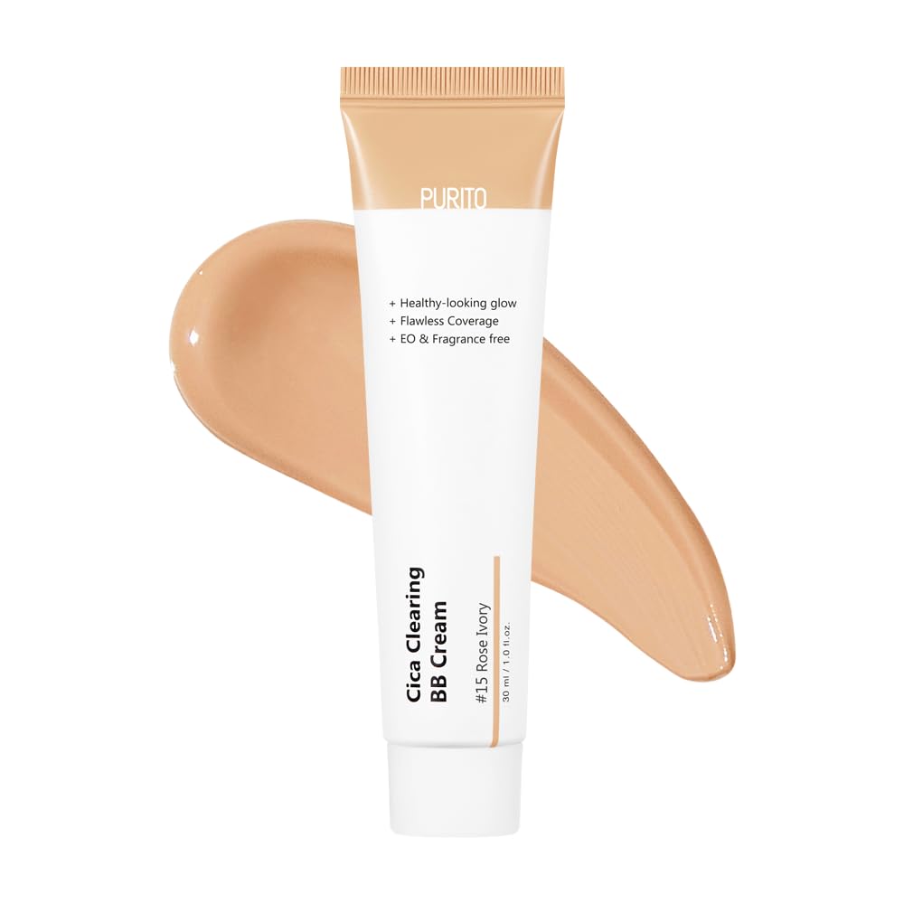 PURITO Cica Clearing BB Cream #13 Neutral Ivory 1 fl.oz / 30ml, Vegan bb cream, foundation, cruelty free