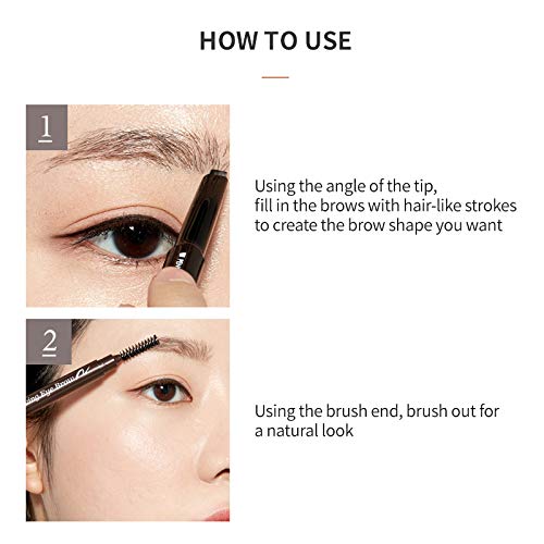 ETUDE Drawing Eye Brow 0.25g #1 Dark Brown | Long Lasting Eyebrow Pencil | Soft Textured Natural Daily Look Eyebrow Makeup