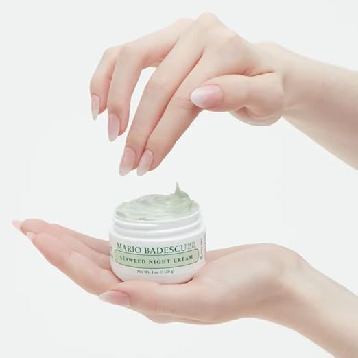 Mario Badescu Seaweed Night Cream for Women Anti Aging Oil-Free Moisturizer with Collagen & Sodium Hyaluronate, Ideal for Combination