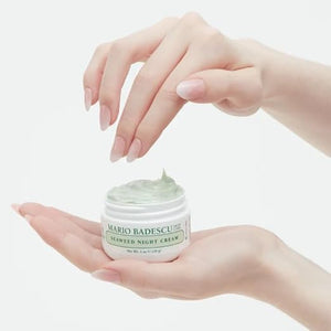 Mario Badescu Seaweed Night Cream for Women Anti Aging Oil-Free Moisturizer with Collagen & Sodium Hyaluronate, Ideal for Combination
