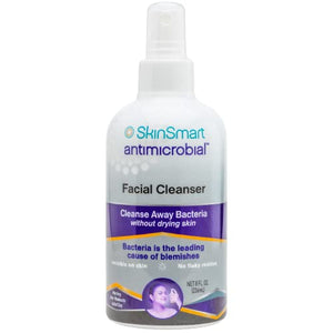 SkinSmart Antimicrobial Facial Cleanser for Breakouts, Targets Bacteria Linked to Acne with a Gentle Hypochlorous Acid Spray, Post Workout Miracle Solution for Adults and Teens, 8 Ounce Bottle