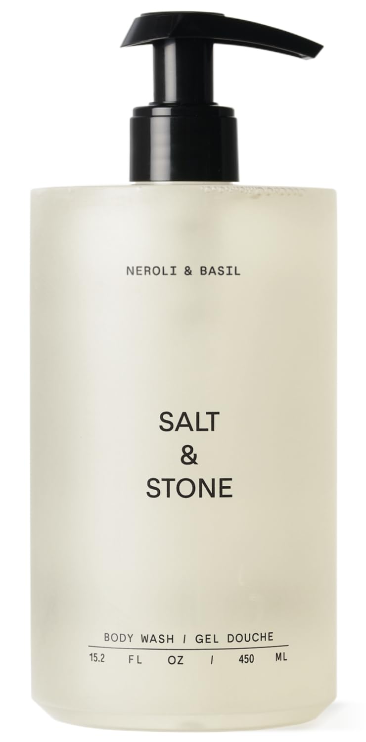 Salt & Stone Body Wash for Women & Men | Black Rose & Oud | Hydrating Gel Cleanser | Clean & Soften Skin | Made with Niacinamide & Hyaluronic Acid | Free From Parabens, Sulfates & Pthalates 15.2 fl oz