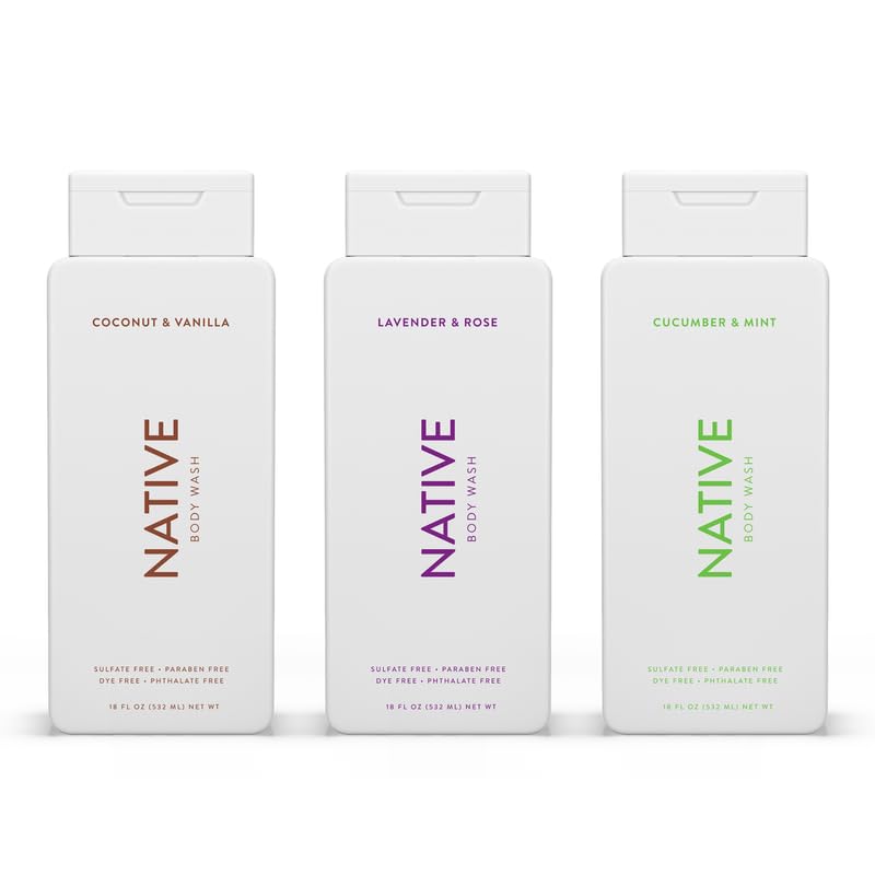 Native Body Wash Contains Naturally Derived Ingredients | For Women & Men, Sulfate, Paraben, & Dye Free Leaving Skin Soft and Hydrated | Eucalyptus & Mint 18 oz - 2 Pk