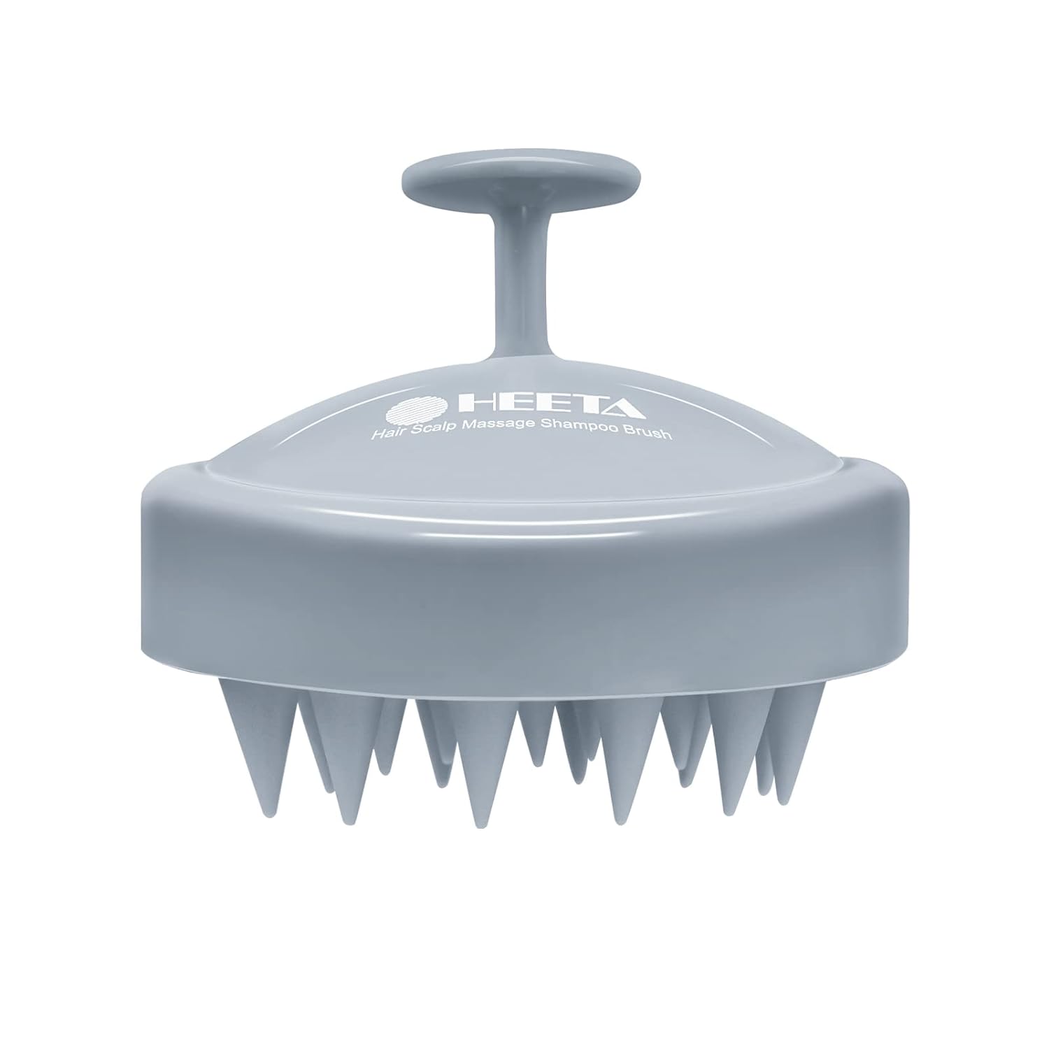 HEETA Scalp Massager Hair Growth, Soft Silicone Scalp Scrubber Shampoo Brush for Exfoliation, Dandruff Removal Head Massage Stress Relax, Wet & Dry Use for Thick Thin Curly Hair Care, Sky Gray