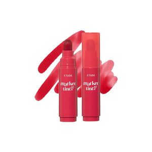 ETUDE Dear Darling Marker Tint #1 Raspberry Pop (5g) | Hydrating & Long Lasting Lip Stain | High Pigmented Lip Maker with Easy Drawing Tip | Korean Daily Lip Tint, Korean Makeup, Kbeauty