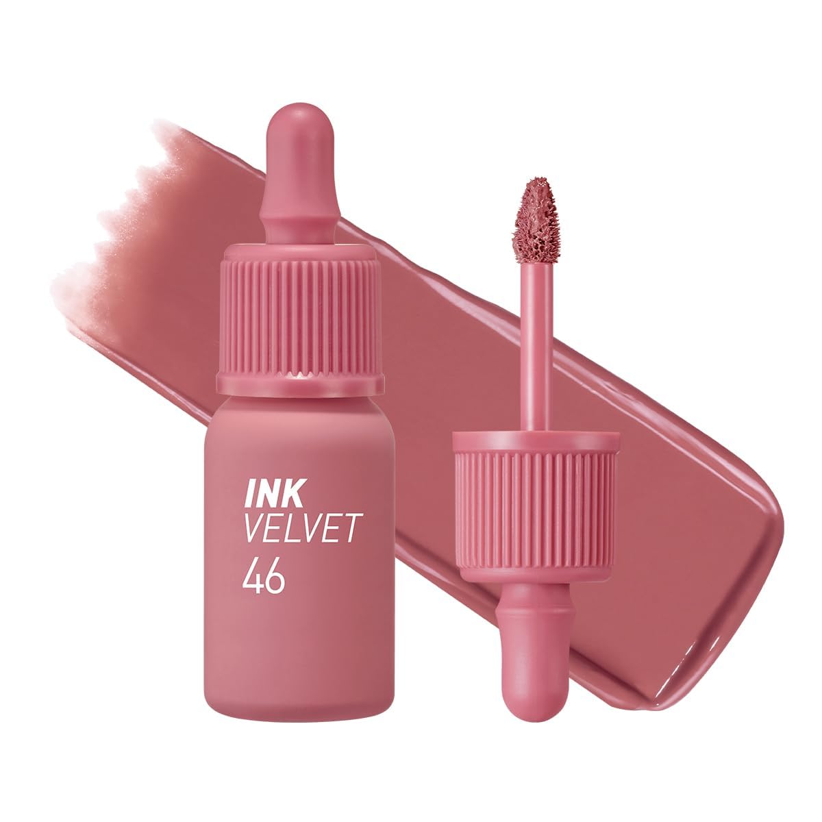 Peripera Ink the Velvet Lip Tint - High Pigment Color, Longwear, Weightless, Not Animal Tested, Gluten-Free, Paraben-Free (017 ROSY NUDE)