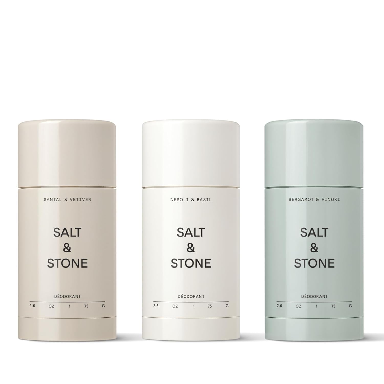 SALT & STONE Aluminum Free Deodorant | Extra Strength 48 Hour Protection for Women & Men | Made with Seaweed Extracts, Shea Butter & Prebiotics (Santal & Vetiver)