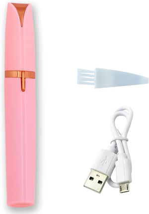 USB Rechargeable Portable Electric Eyebrow Trimmer Pen for Women, Painless Precision Eyebrow Shaver Razor Tool for Face, Fingers, Legs, Mouth (White)