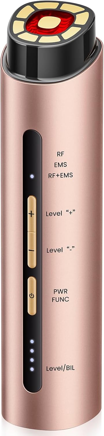 Microcurrent Facial Device, 3 Modes Red Light Therapy for Face and Neck, Skin Care Facial Massager Perfect Gifts for Women Men(Red)