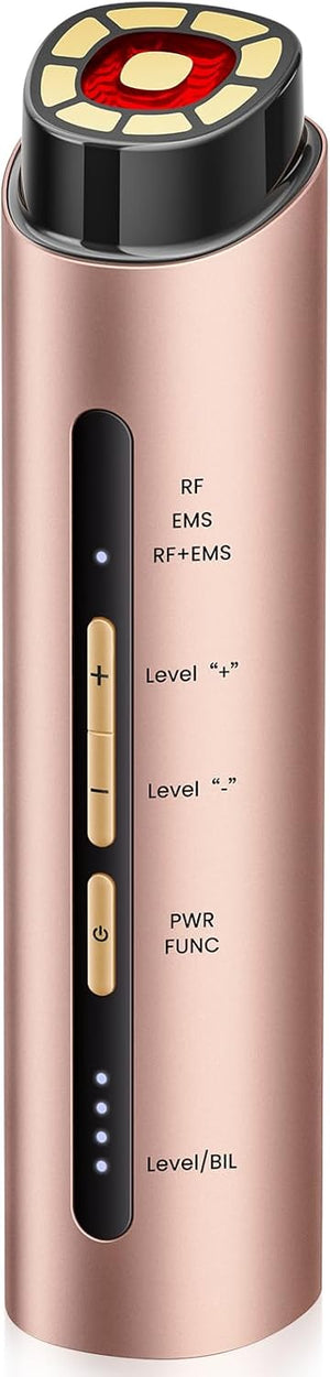 Microcurrent Facial Device, 3 Modes Red Light Therapy for Face and Neck, Skin Care Facial Massager Perfect Gifts for Women Men(Red)