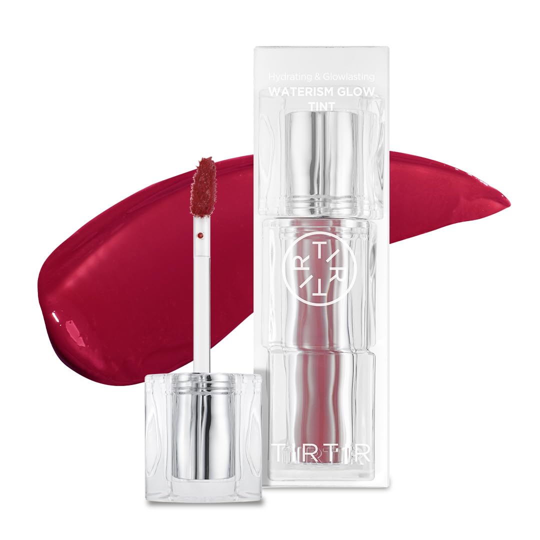 TIRTIR [*Mini Size Waterism Tinted Lip Gloss #01 Mauve Rose, 0.06 Fl Oz – Kiss Ready Lipgloss, 12H Long Lasting Non Sticky Natural Tinted Glow Korean Multiuse Cheek and Lip Tint for Women gift