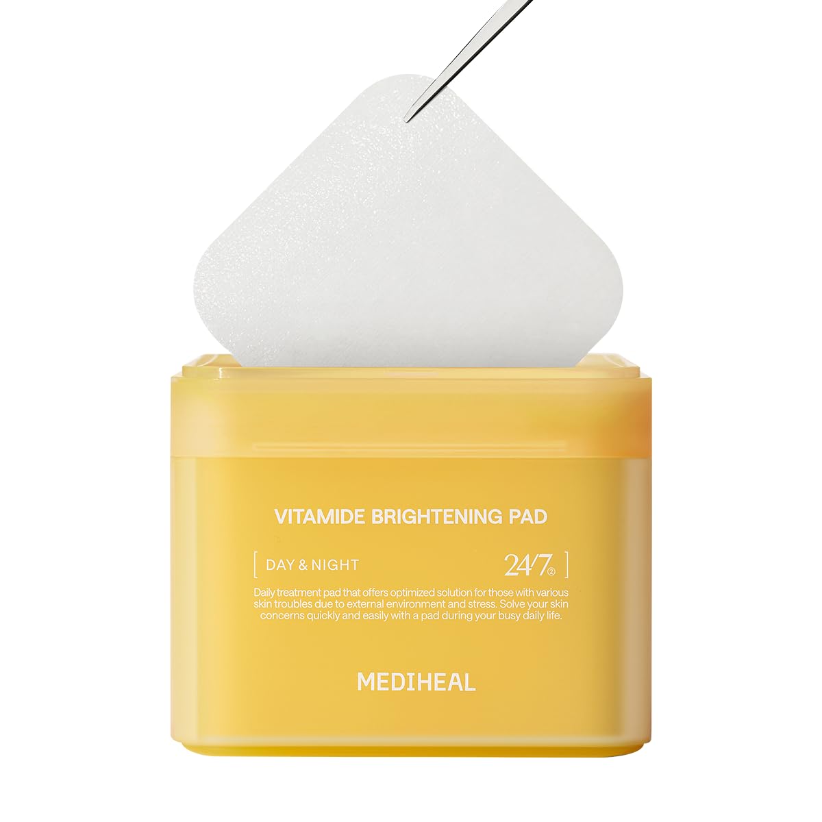 MEDIHEAL Vitamide Brightening Pad - Vegan Face Hypoallergenic Pads with Niacinamide, Sea Buckthorn - Radiance Boosting Pads for Clear, Illuminating Skin 100 Pads