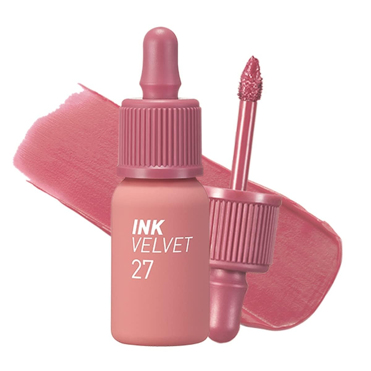 Peripera Ink the Velvet Lip Tint - High Pigment Color, Longwear, Weightless, Not Animal Tested, Gluten-Free, Paraben-Free (017 ROSY NUDE)