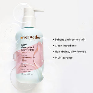 Evereden Baby Bathtime DUO: Baby Lotion for Newborn and 2-in-1 Newborn Shampoo and Body Wash Set - Soothing, Cleansing, & Hydrating Baby Shampoo and Lotion